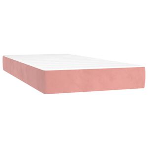 vidaXL Pocketres&aring;rmadrass medium rosa 90x200x20 cm sammet