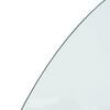 vidaXL Glasskiva för öppen spis halvrund 1200x600 mm