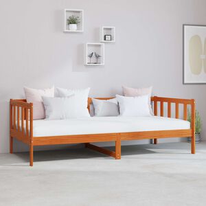 vidaXL Dags&auml;ng med madrass Vaxad Brun och Vit 90 x 200 cm