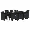 vidaXL Tr&auml;dg&aring;rdsm&ouml;belset 9 pcs Svart konstrotting