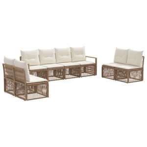 vidaXL Tr&auml;dg&aring;rdsoffset 8 st Beige konstrotting