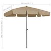 vidaXL Strandparasoll taupe 200x125 cm