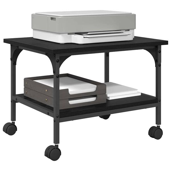 vidaXL Skrivarst&auml;ll Svart Ek 50 x 40 x 38 cm Konstruerat tr&auml;