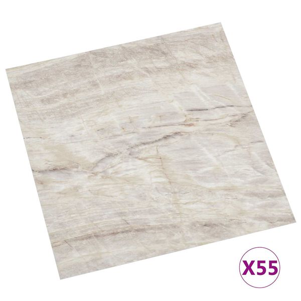 vidaXL Golvplankor 55 pcs Beige 5,11 m&sup2; PVC