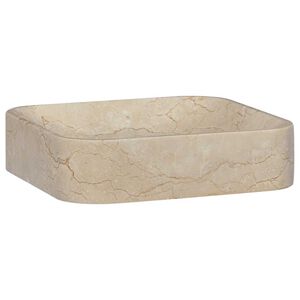 vidaXL Handfat gr&auml;ddvit 40x40x10 cm marmor