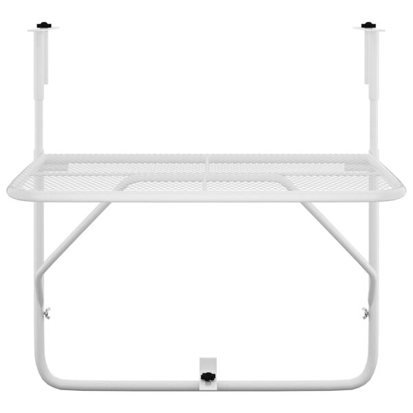 vidaXL Balkongbord vit 60x40 cm stål