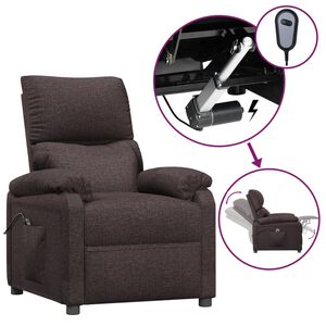 vidaXL Elektrisk reclinerf&aring;t&ouml;lj m&ouml;rkbrun tyg