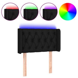 vidaXL S&auml;nggavel LED svart 83x16x78/88 cm tyg