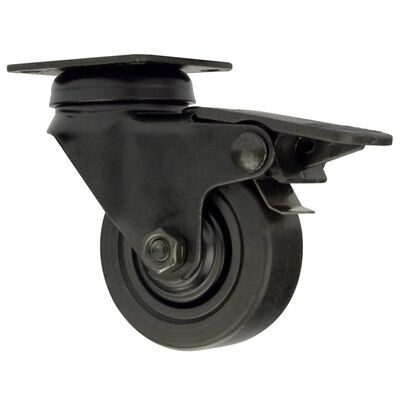 Mac Lean Länkhjul med broms 50 mm 4 st svart