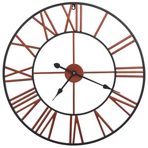 vidaXL V&auml;ggklocka metall 58 cm r&ouml;d