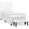 vidaXL Rams&auml;ng med madrass vit 90x190 cm konstl&auml;der