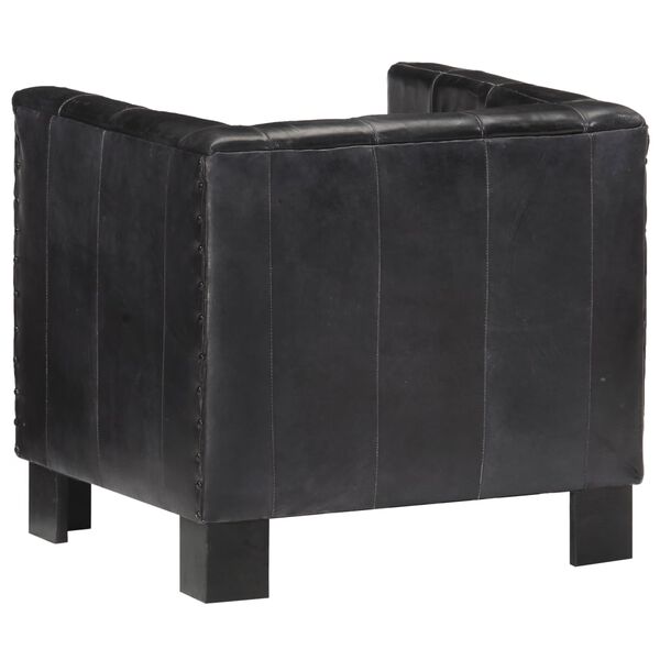 vidaXL F&aring;t&ouml;lj svart &auml;kta l&auml;der