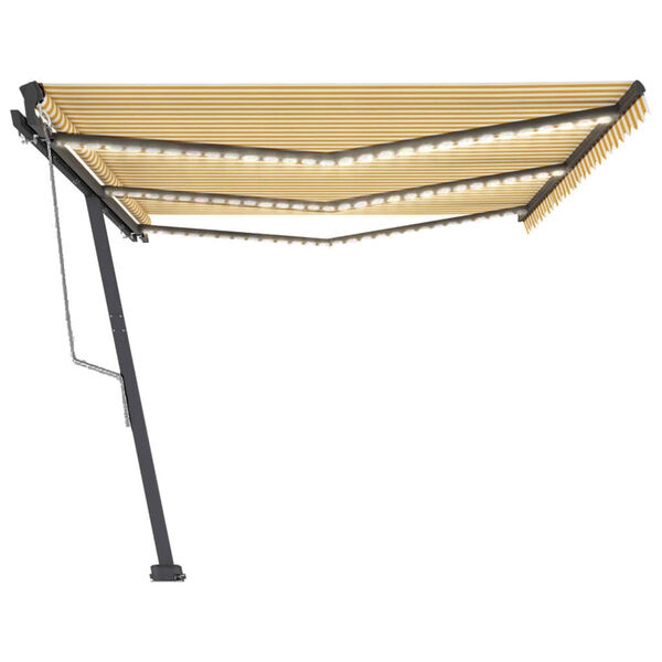 vidaXL Automatisk markis med vindsensor & LED 600x300 cm gul/vit