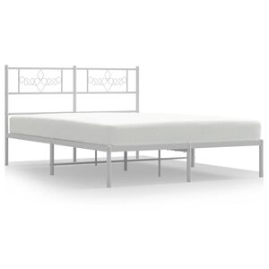 vidaXL S&auml;ngram med huvudgavel metall vit 140x200 cm