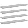 vidaXL Sv&auml;vande v&auml;gghyllor 4 st betonggr&aring; 120x23,5x3,8 cm MDF