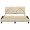 vidaXL Bed Frame without Mattress Cream 140x190 cm Fabric