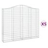 vidaXL Gabion b&aring;gformad 5 st 200x30x160/180 cm galvaniserat j&auml;rn