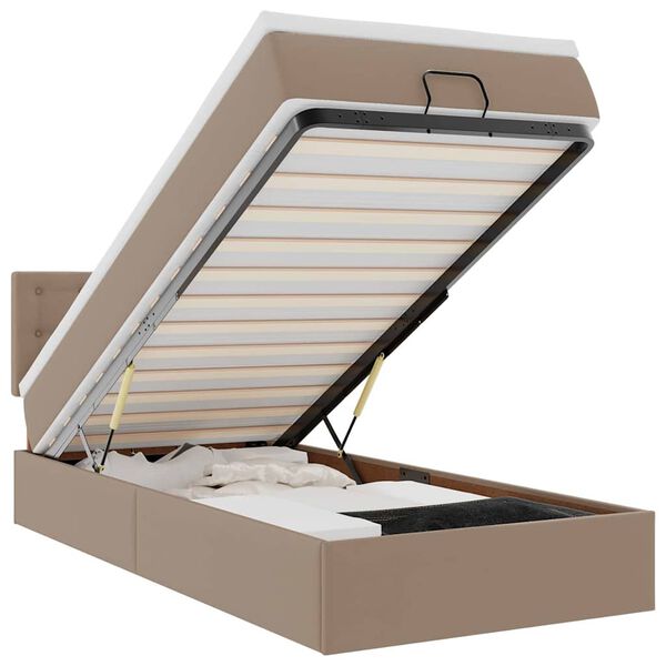 vidaXL Ottoman s&auml;ng med madrass cappuccino 80x200 cm konstl&auml;der