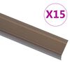 vidaXL Trappnosar i L-form 15 st aluminium 90 cm brun