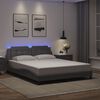 vidaXL Bed Frame with LED without Mattress "Zadar" Grey 160x200 cm