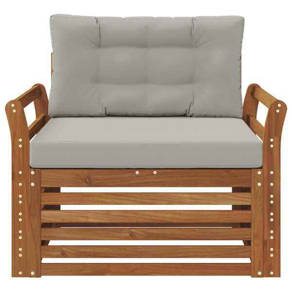 vidaXL Utomhussoffset Massivt akaciatr&auml; och polyester Naturf&auml;rg