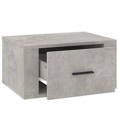 vidaXL Väggmonterat sängbord betonggrå 50x36x25 cm