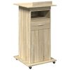 vidaXL Talarstol med hjul & l&aring;da sonoma-ek 55x55x107cm konstruerat tr&auml;