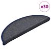 vidaXL Trappmattor 30 st 56x17x3 cm m&ouml;rkgr&aring; och bl&aring; halvrunda