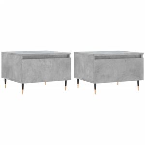 vidaXL Soffbord 2 st betonggr&aring; 50x46x35 cm konstruerat tr&auml;