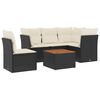 vidaXL Loungegrupp med dynor 6 delar svart konstrotting
