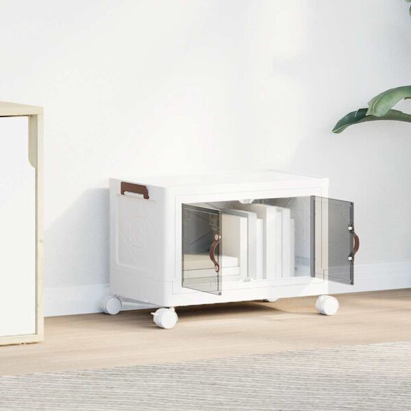 vidaXL F&ouml;rvaringsl&aring;da stapelbar med hjul 28 L 48,5x29,5x33 cm