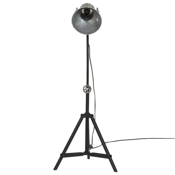 vidaXL Golvlampa 25 W vintage silver 35x35x65/95 cm E27