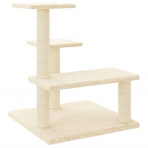 vidaXL Kl&ouml;str&auml;d med sisalpelare gr&auml;ddvit 61 cm