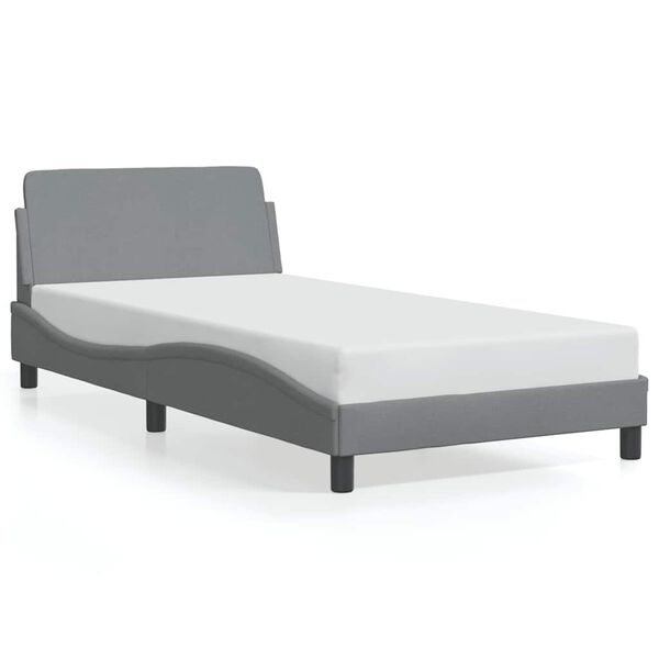 vidaXL Bed Frame "Dover" Light Grey 100x200 cm Fabric
