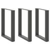 vidaXL Matbordsben U-formade 3 st antracit 70x(72-73) cm st&aring;l