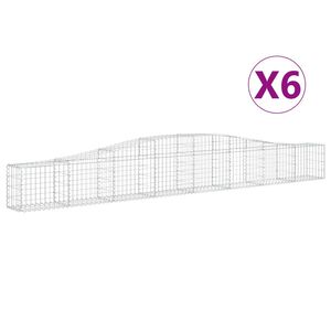 vidaXL Gabioner b&aring;gformade 6 st 400x30x40/60 cm galvaniserat j&auml;rn