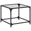 vidaXL Soffbord med transparent glasskiva 50x50x40 cm st&aring;l