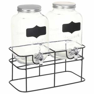vidaXL Glasbeh&aring;llare 2 st med stativ 2 x 4 L