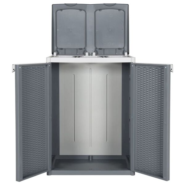 vidaXL Soptunna med 2 dörrar grå 65x45x88 cm PP
