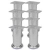 vidaXL Runda soffben 8 st krom 120 mm