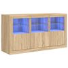 vidaXL Sk&auml;nk med LED-belysning sonoma-ek 123x37x67 cm