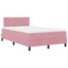 vidaXL LED Box S&auml;ng med LED-ljusslingor Rosa 120 x 190 cm Sammet