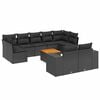 vidaXL Loungegrupp 10 delar med svarta dynor konstrotting