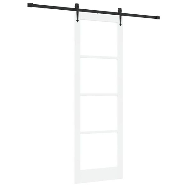 vidaXL Skjutd&ouml;rr ORKDAL Vit 78 x 232 cm Massivt talltr&auml; och glas