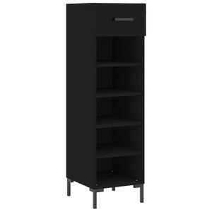 vidaXL Skohylla svart 30x35x105 cm konstruerat tr&auml;