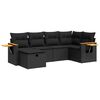 vidaXL Loungegrupp med dynor 6 delar svart konstrotting
