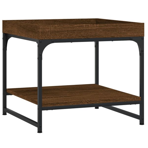 vidaXL Soffbord brun ek 49,5x49,5x45 cm konstruerat trä