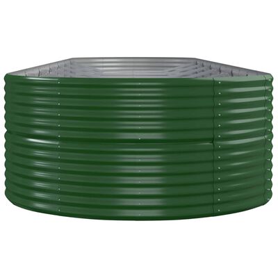 vidaXL Odlingslåda pulverlackerat stål 584x140x68 cm grön