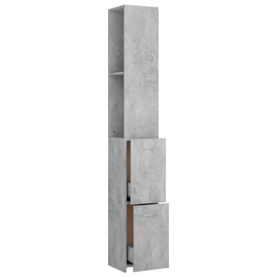 vidaXL Badrumsskåp betonggrå 25x26,5x170 cm konstruerat trä
