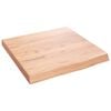 vidaXL B&auml;nkskiva badrum ljusbrun 40x40x(2-4) cm behandlat massivt tr&auml;